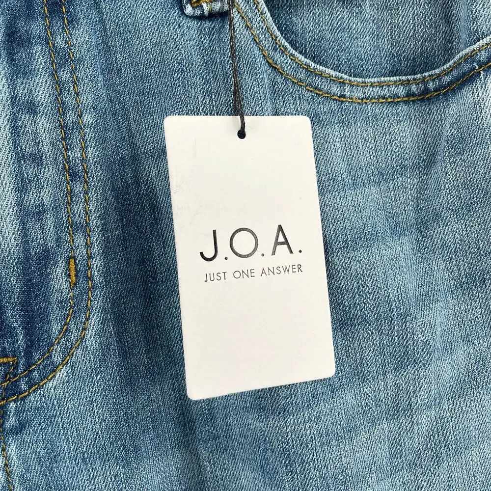 J.O.A. Jeans SZ 28 NWT Blue Denim Cutoff Cropped Cotton Stretch Just One Answer